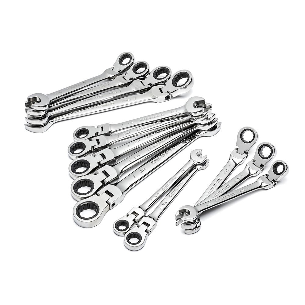 GearWrench 85141 14 Pc. 72-Tooth 12 Point Flex Head Ratcheting Combina
