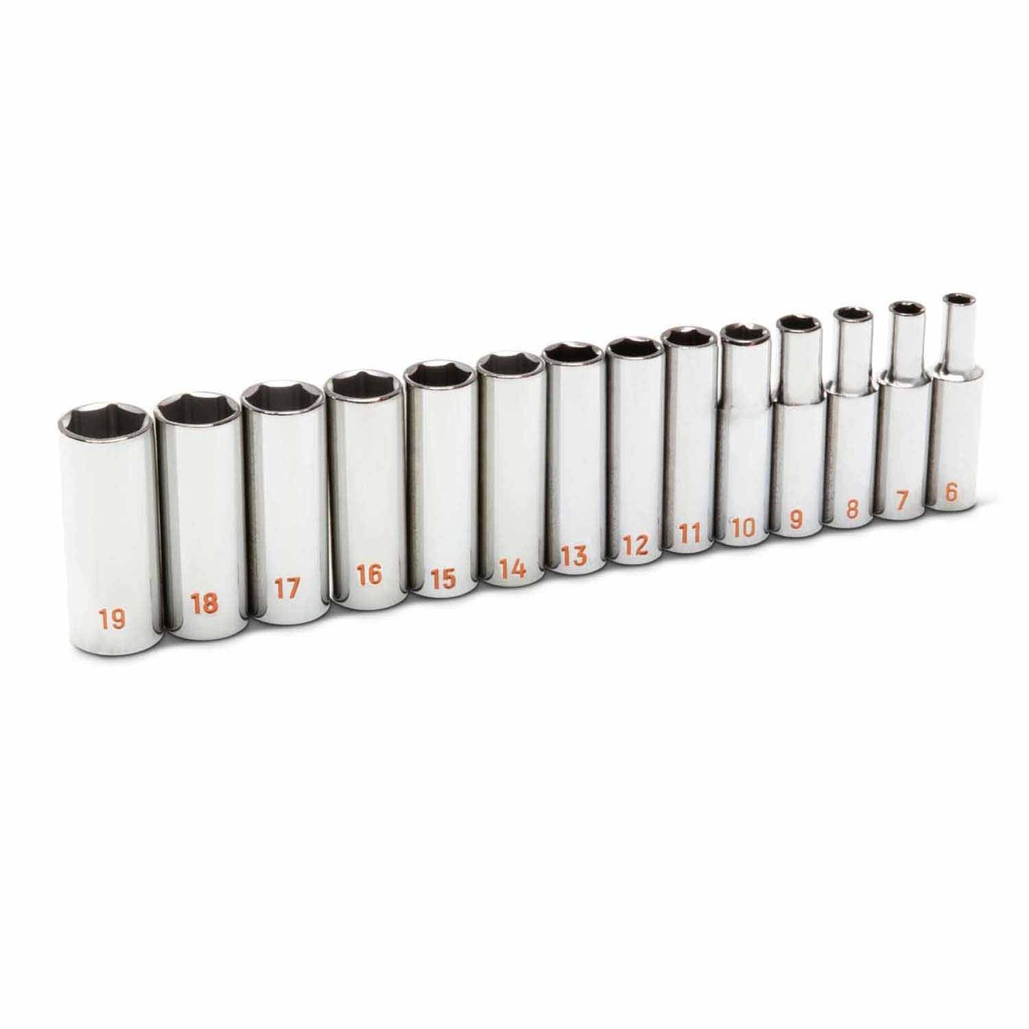 GearWrench 80554H 14 Piece 3/8" Drive 6 Point Metric Hi-Viz Deep Socket Set - 3