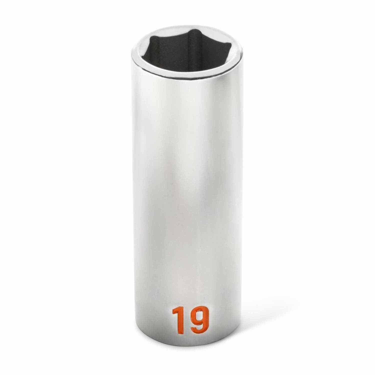 GearWrench 80704H 10 Piece 1/2" Drive 6 Point Metric Hi-Viz Deep Socket Set - 5