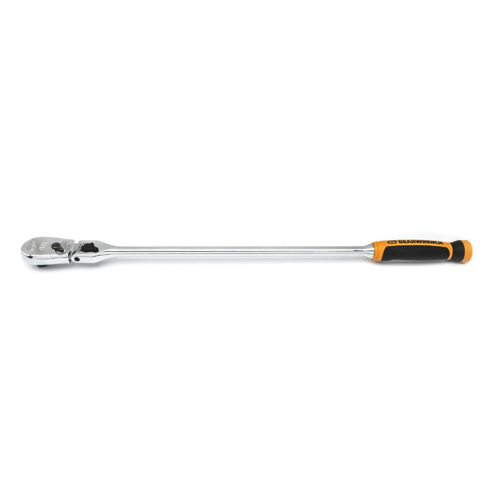 GEARWRENCH 81372T 1/2 Inch Drive 90-Tooth Locking Flex Head Teardrop Ratchet, Dual Material Grip, 24 Inch Length - 4