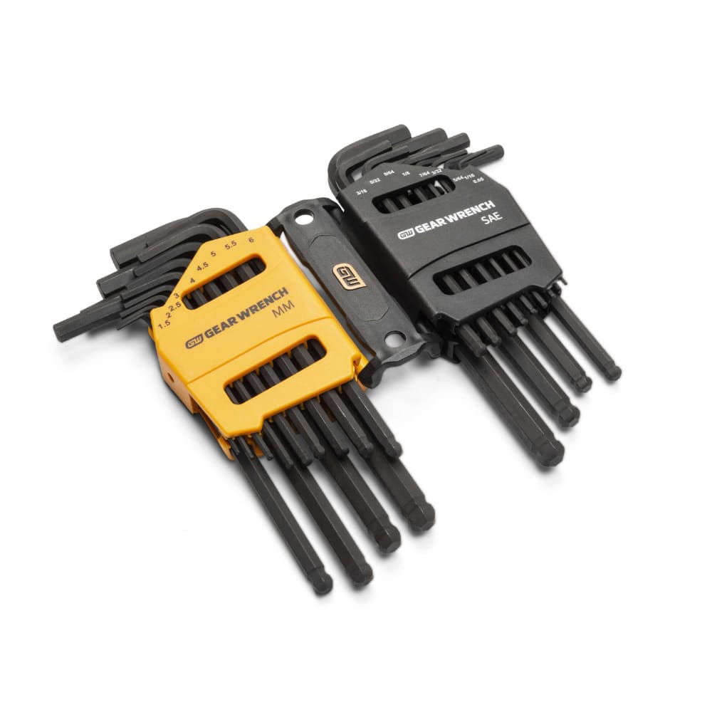 GearWrench 83505 26 Piece SAE/Metric Ball End Long Arm Hex Key Set - Ball End, Long Arm, SAE & Metric Sizes - 2