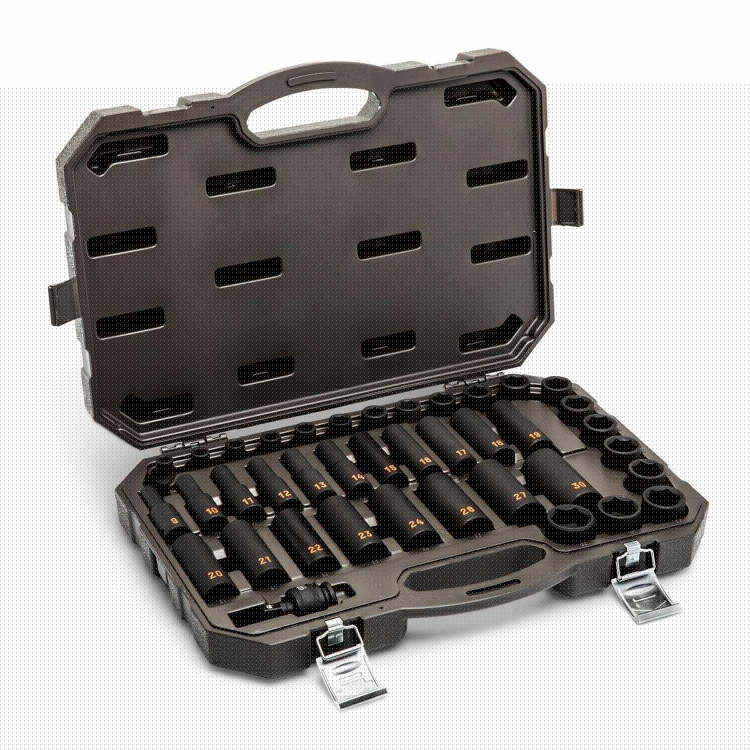 GearWrench 84948H 39 Piece 1/2" Drive 6 Point Metric Hi-Viz Standard & Deep Impact Socket Set - 3