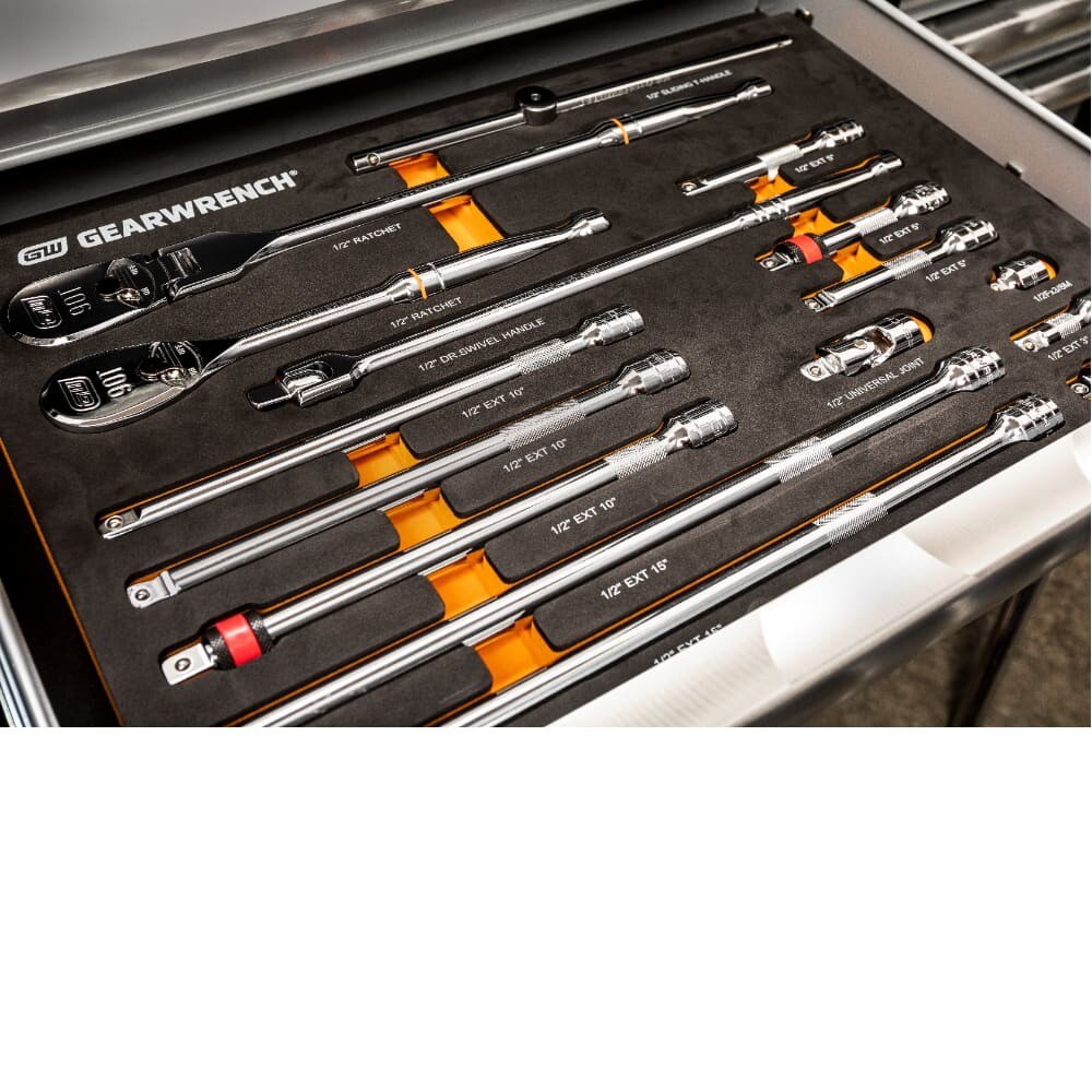 GearWrench 86522 16 Pc. 1/2" 90-Tooth Ratchet & Drive Tool Set with EVA Foam Tray - 3