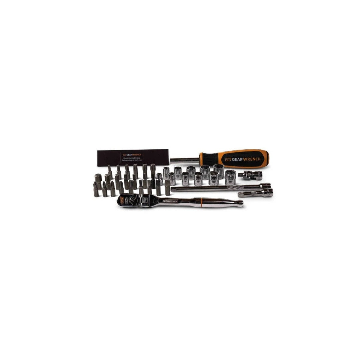 GearWrench GWMBS39XPS 1/4" Drive 120XP MicroDriver Set with Locking Flex Head Ratchet and Stubby Sockets (39 Piece)
