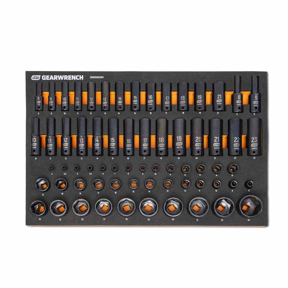 GearWrench MEGAMOD358 358 Piece MEGAMOD Metric Mechanics Tool Set in Modular Foam Trays with Rolling Cabinet - 7