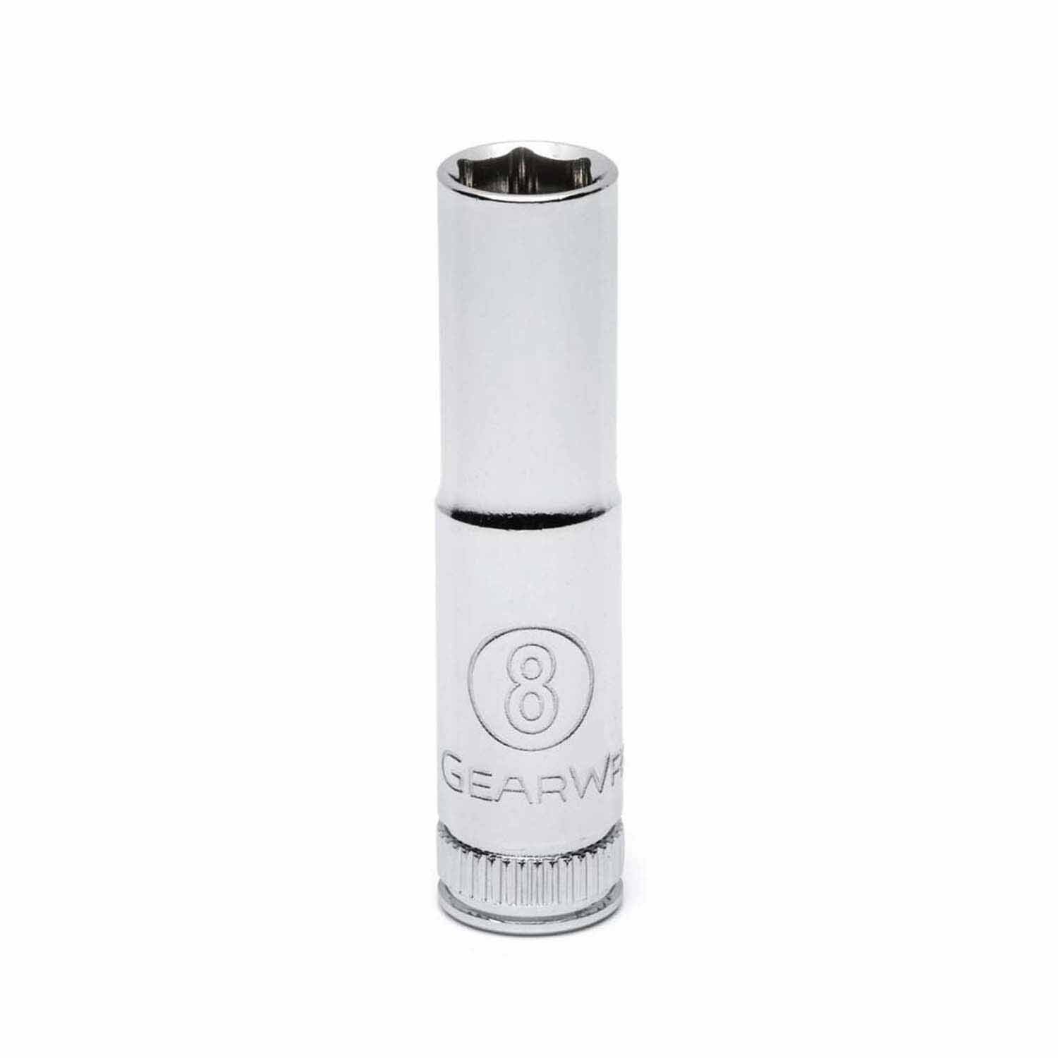 Gearwrench 80143 1/4" Drive 6 Point Deep Metric Socket 8mm