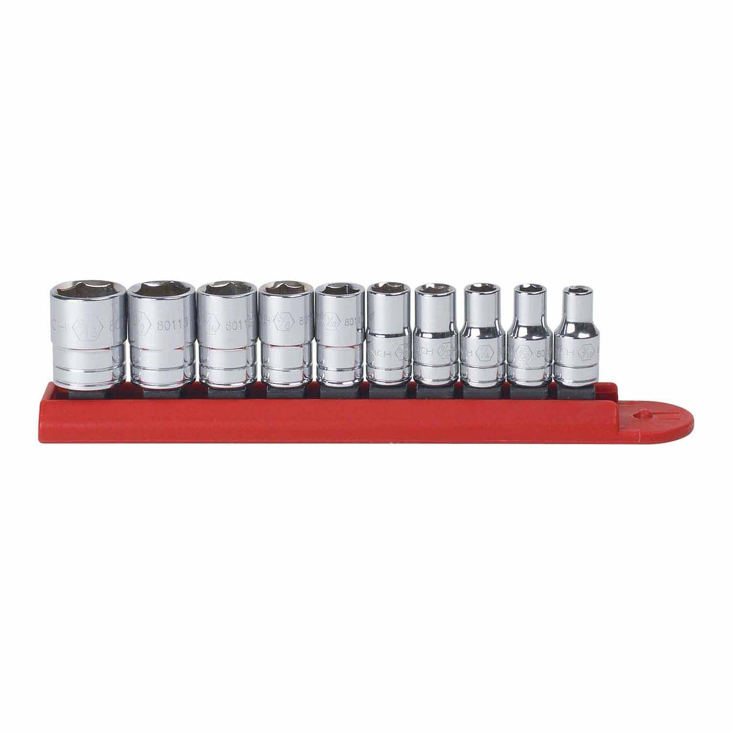 Gearwrench 80303 10 Pc. 1/4" Drive 6 Point Standard SAE Socket Set