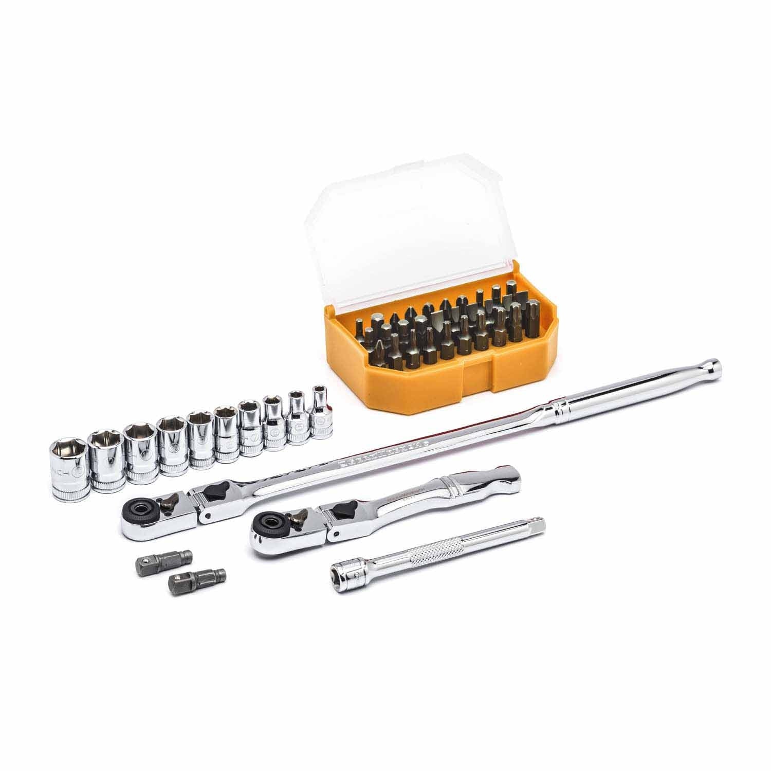 Gearwrench 81032 45 Pc. 1/4" Drive 6 Point Standard Metric Slim Head Mechanics Tool Set
