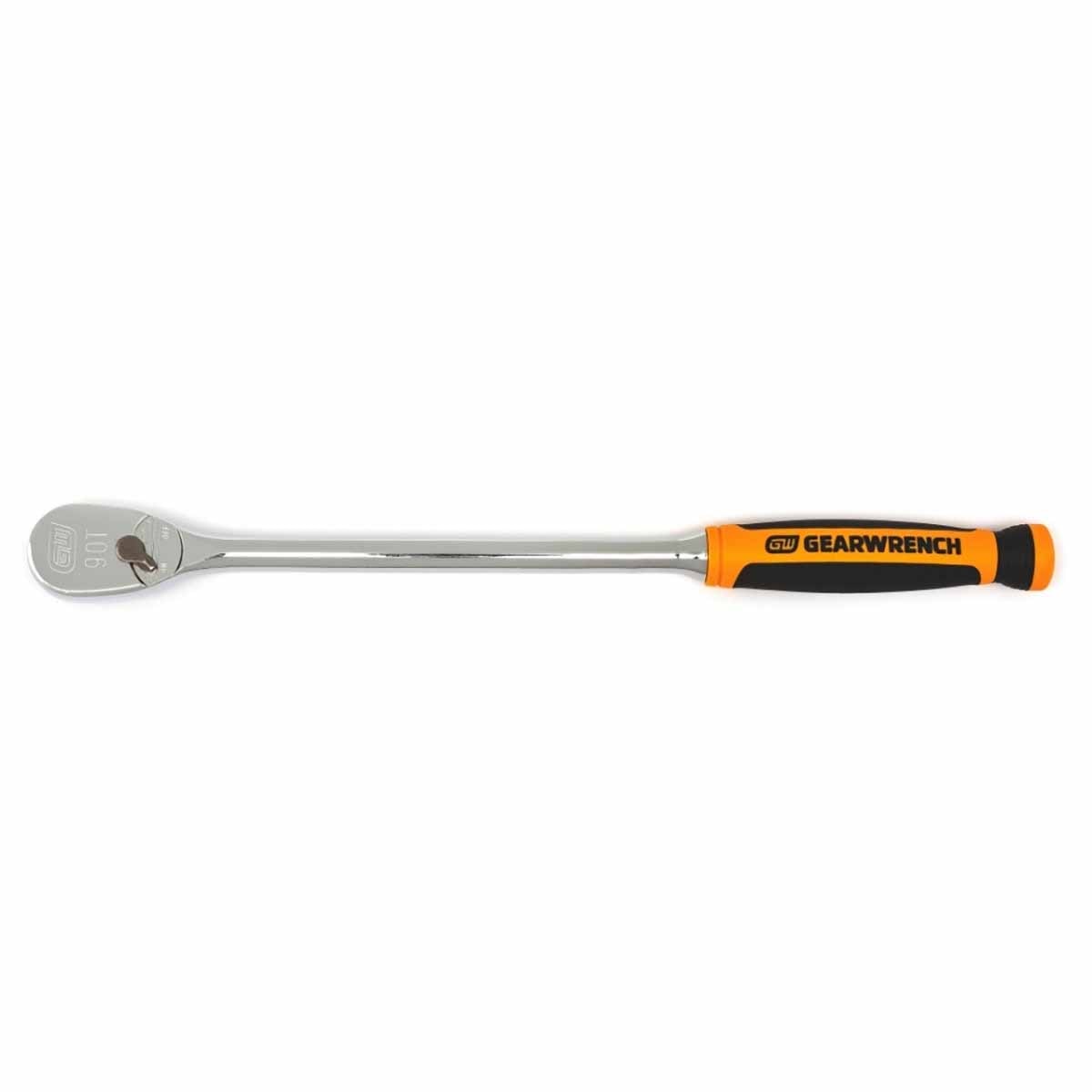 GearWrench 81265T 3/8" Drive 90-Tooth Long Handle Dual Material Teardrop Ratchet 13"