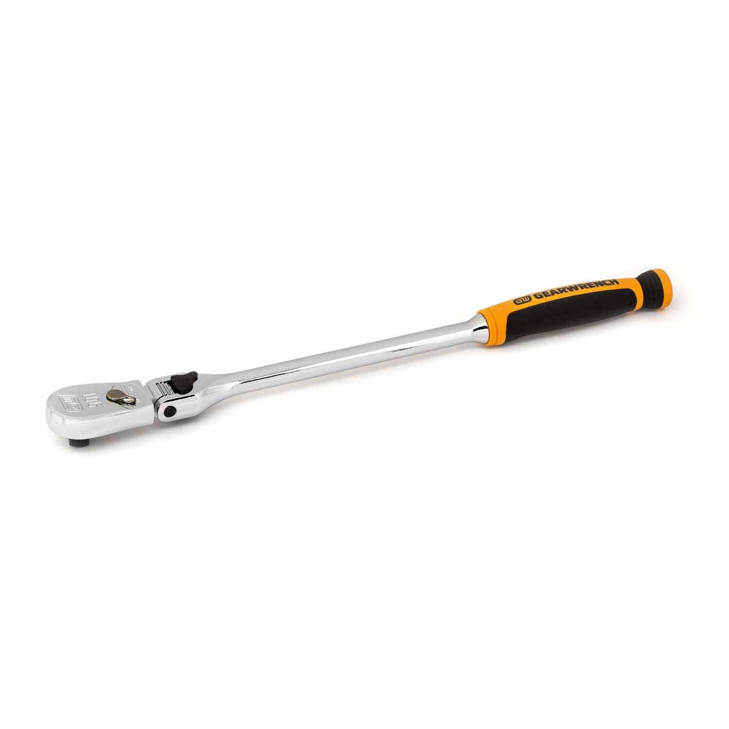 Gearwrench 81267T 3/8" Drive 90-Tooth Dual Material Locking Flex Head Teardrop Ratchet 13" - 3