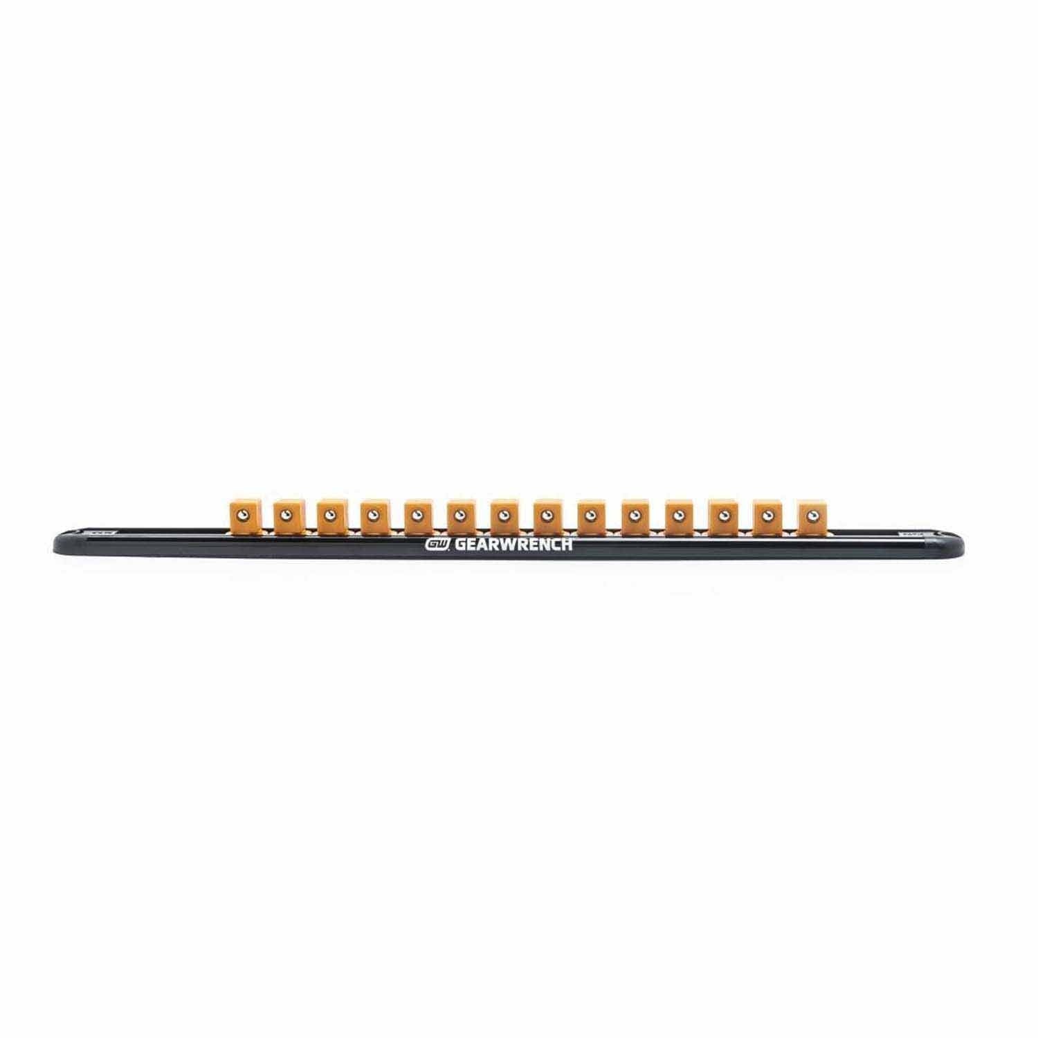 Gearwrench 83128 1/2" Drive Magnetic Socket Rail with 14 Clips