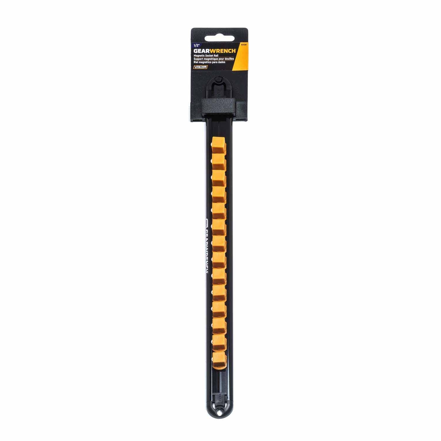 Gearwrench 83128 1/2" Drive Magnetic Socket Rail with 14 Clips - 3