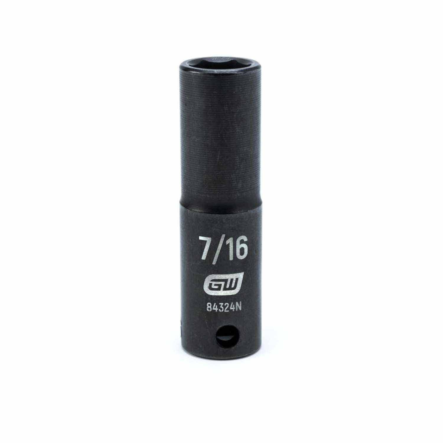 Gearwrench 84324N 3/8" Drive 6 Point Deep Impact SAE Socket 7/16"