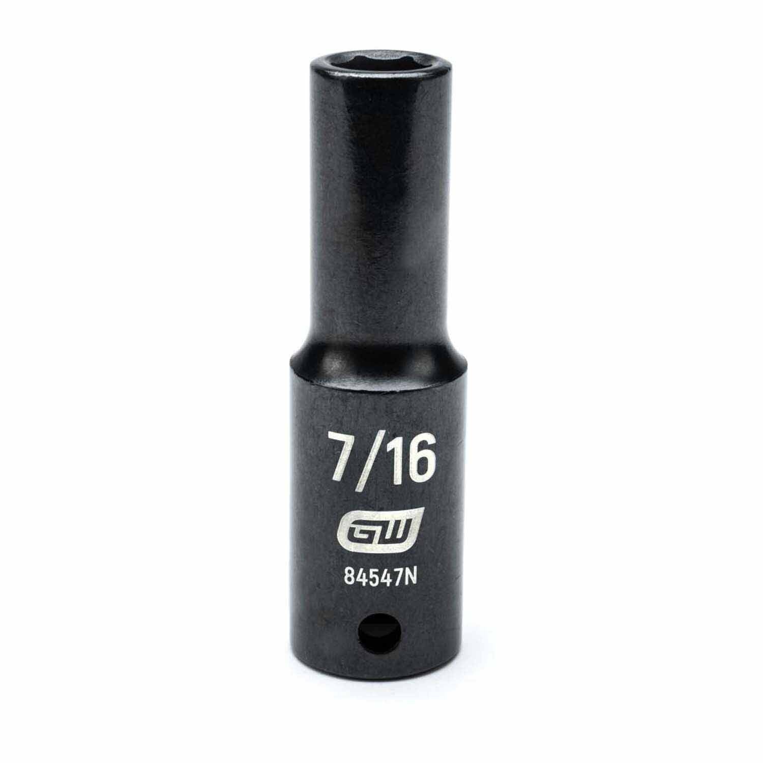 Gearwrench 84547N 1/2" Drive 6 Point Deep Impact SAE Socket 7/16"