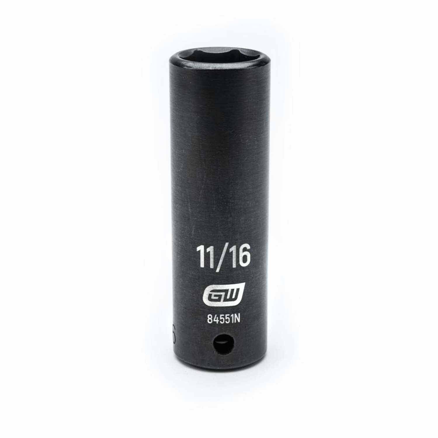 Gearwrench 84551N 1/2" Drive 6 Point Deep Impact SAE Socket 11/16"
