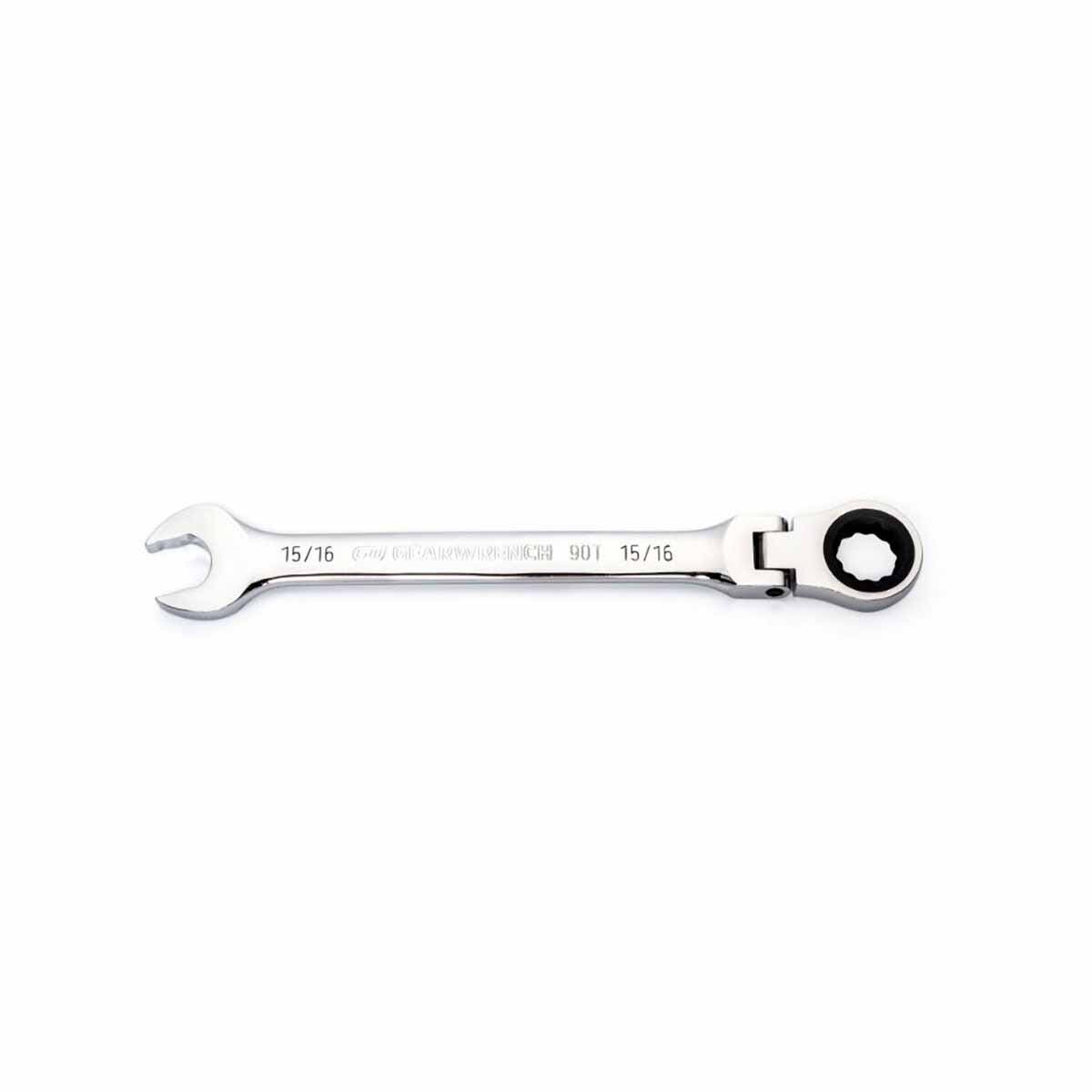 GearWrench 86752 15/16" 90-Tooth 12 Point Flex Head Ratcheting Combination Wrench