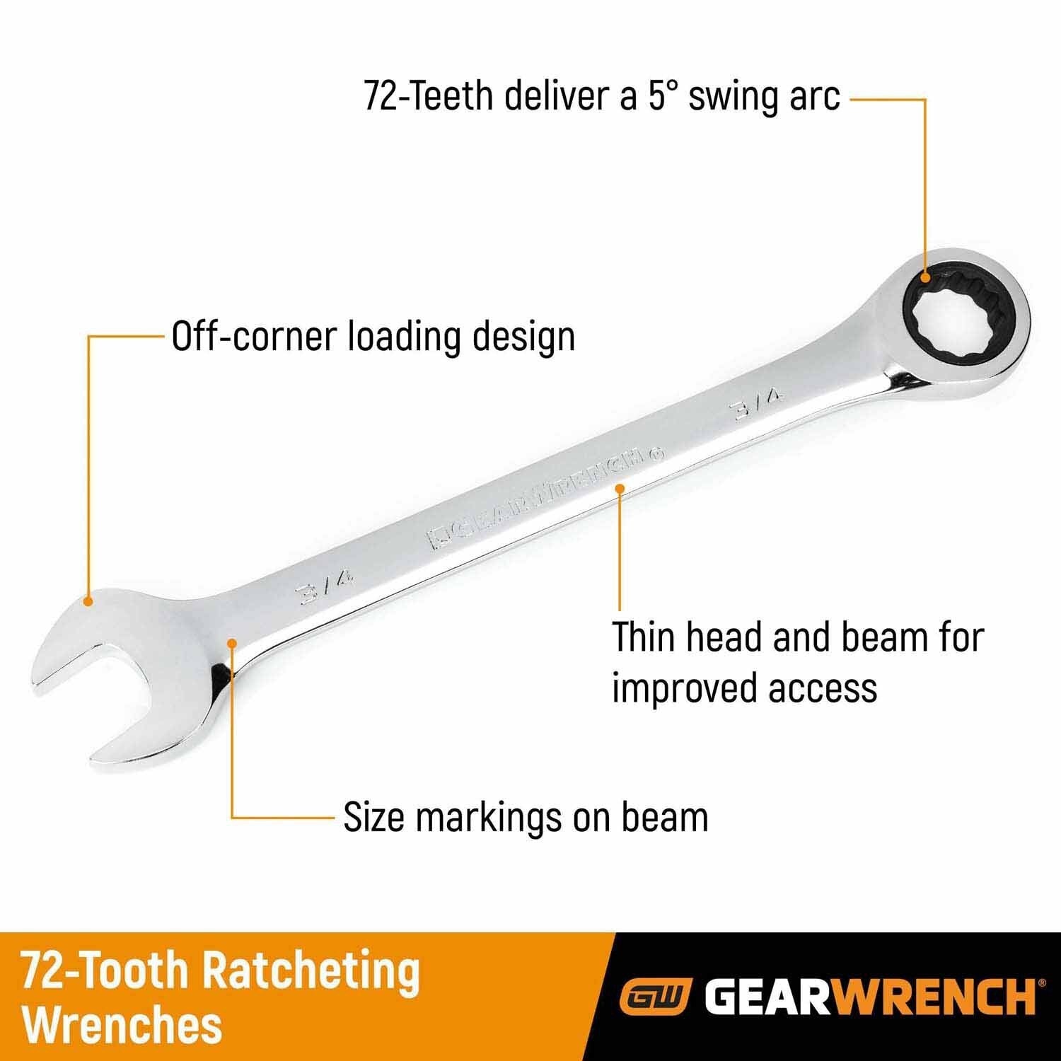 Gearwrench 9130D 30mm 72-Tooth 12 Point Ratcheting Combination Wrench - 2