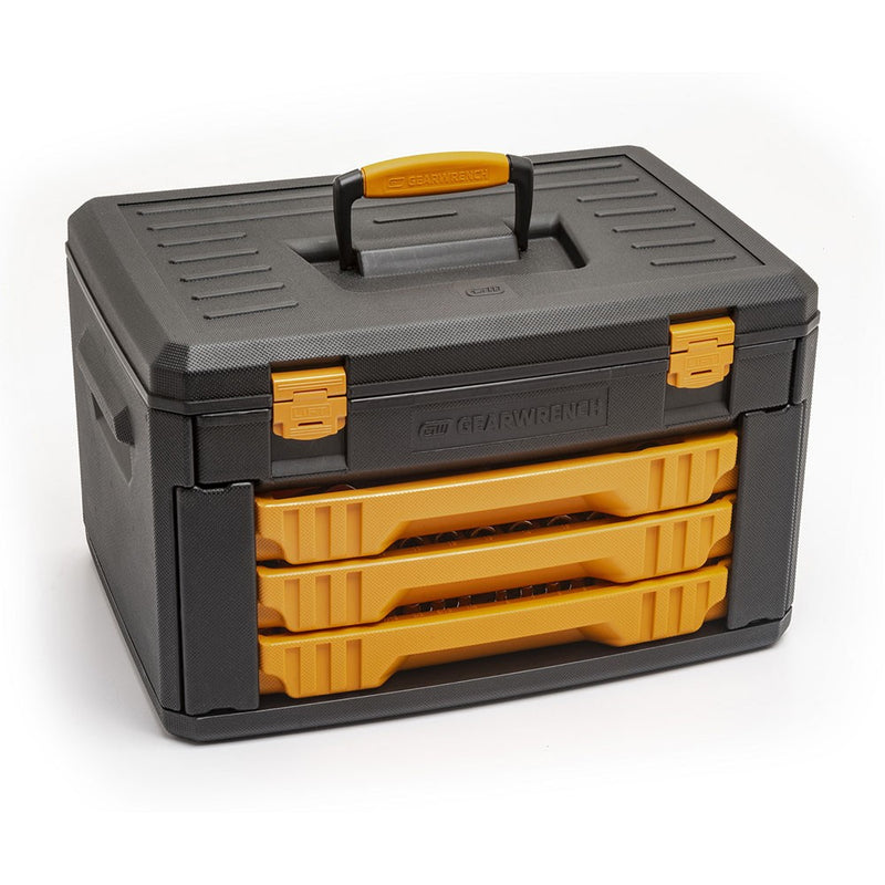 GearWrench 80966 243 Pc. 6 Point Mechanics Tool Set in 3 Drawer Storage Box