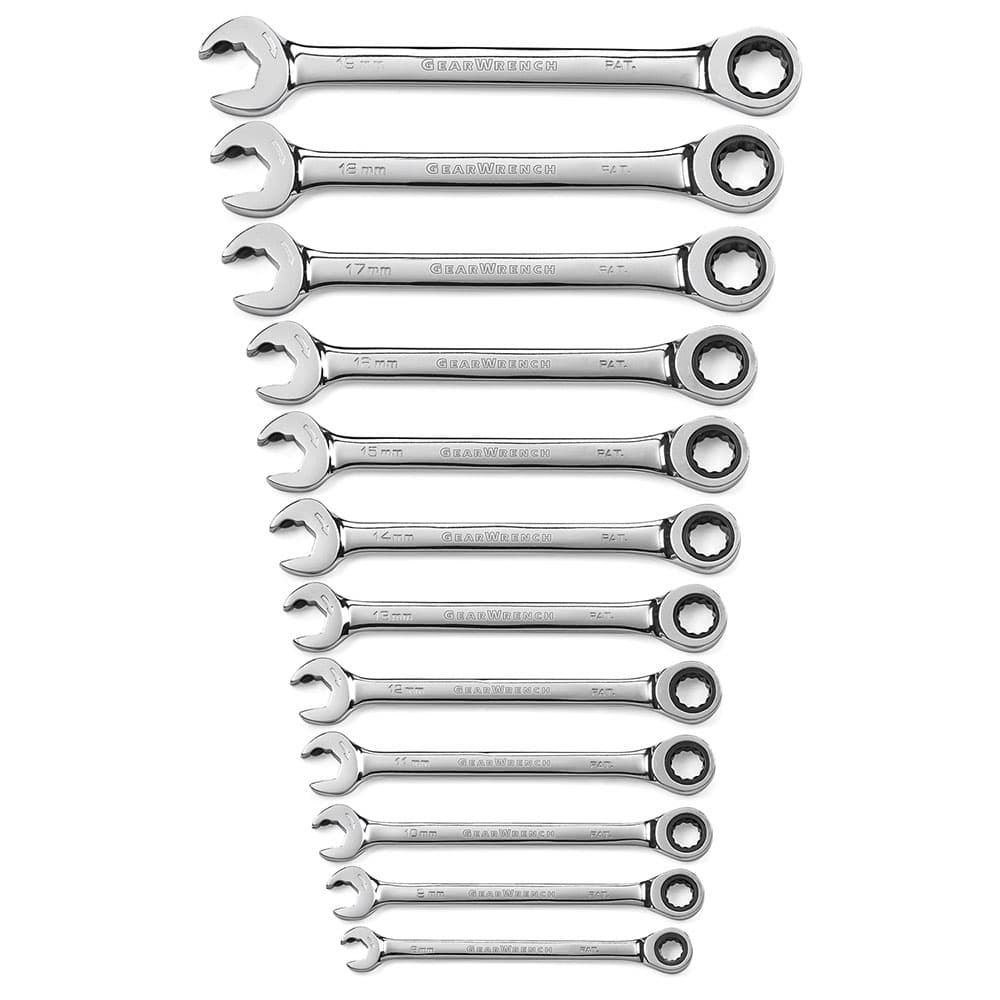 GEARWRENCH 19 mm 90-Tooth 12 Point Stubby Ratcheting Combination