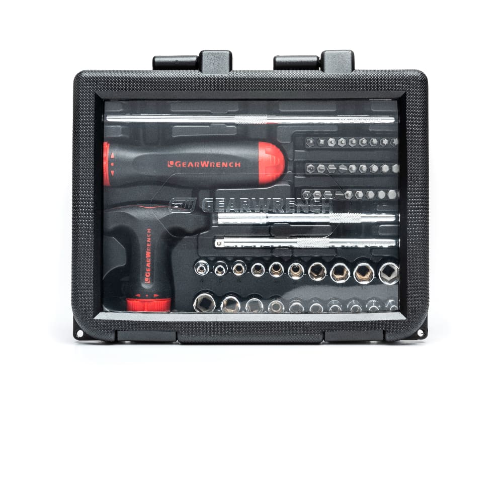 56 Piece Ratchet Screwdriver, Screwdriving Bits and Nutdriver Set