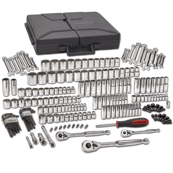 GearWrench 80933 216 Pc. 1/4", 3/8" & 1/2" Drive 6 & 12 Point Standard & Deep SAE/Metric Mechanics Tool Set