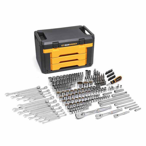 GearWrench 80972 243 Pc. 12 Point Mechanics Tool Set in 3 Drawer Stora