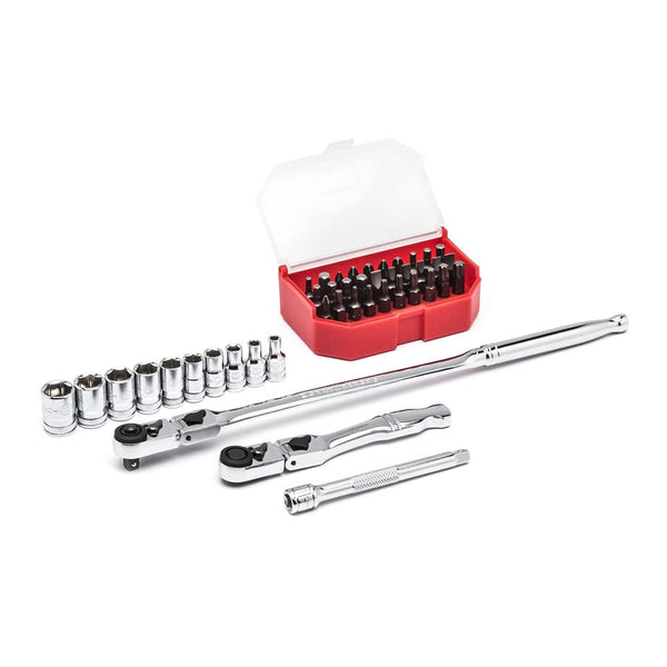 GearWrench 81032 45 Pc. 1/4" Drive 6 Point Standard Metric Slim Head Mechanics Tool Set