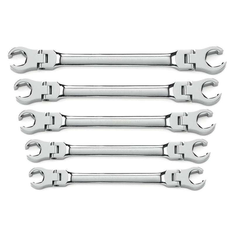 GearWrench 81910 5 Pc. Flex Head Flare Nut SAE Wrench Set