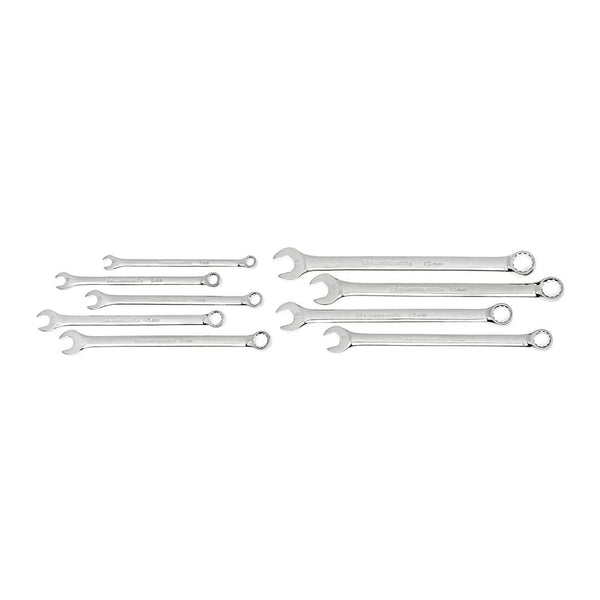 GearWrench 81932 9 Pc. 12 Point Long Pattern Combination Metric Wrench Set with Tool Roll