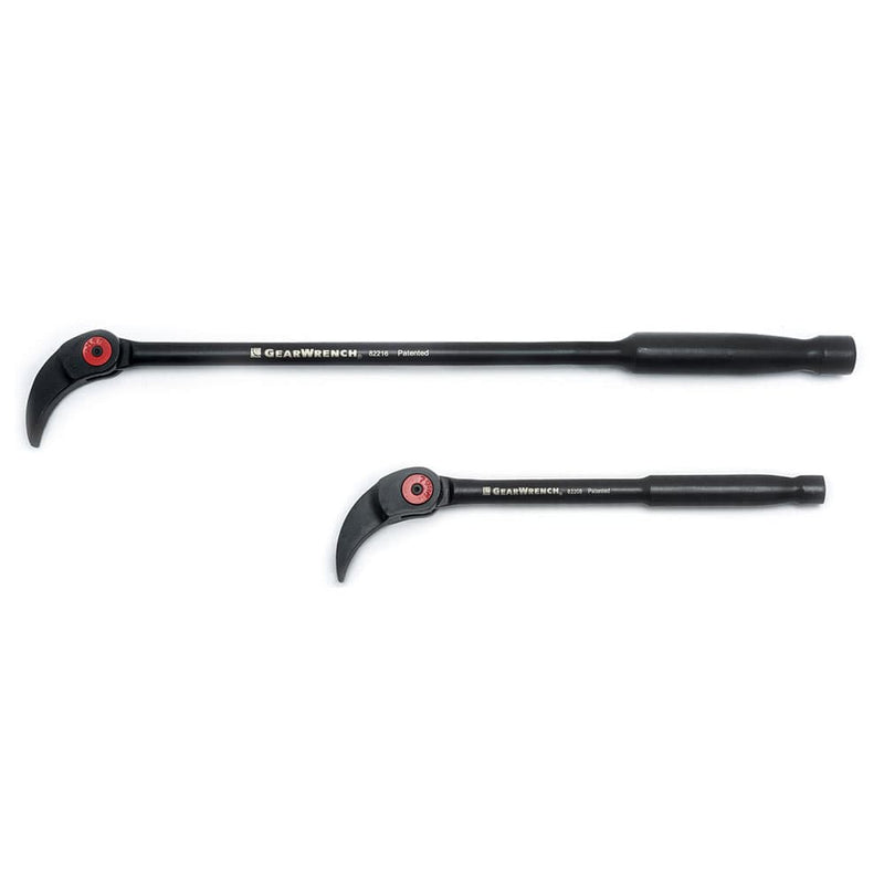 Set De 2 Palancas GearWrench Indexables - 8 Y 16 Pulgadas, Cabezal Giratorio 180°