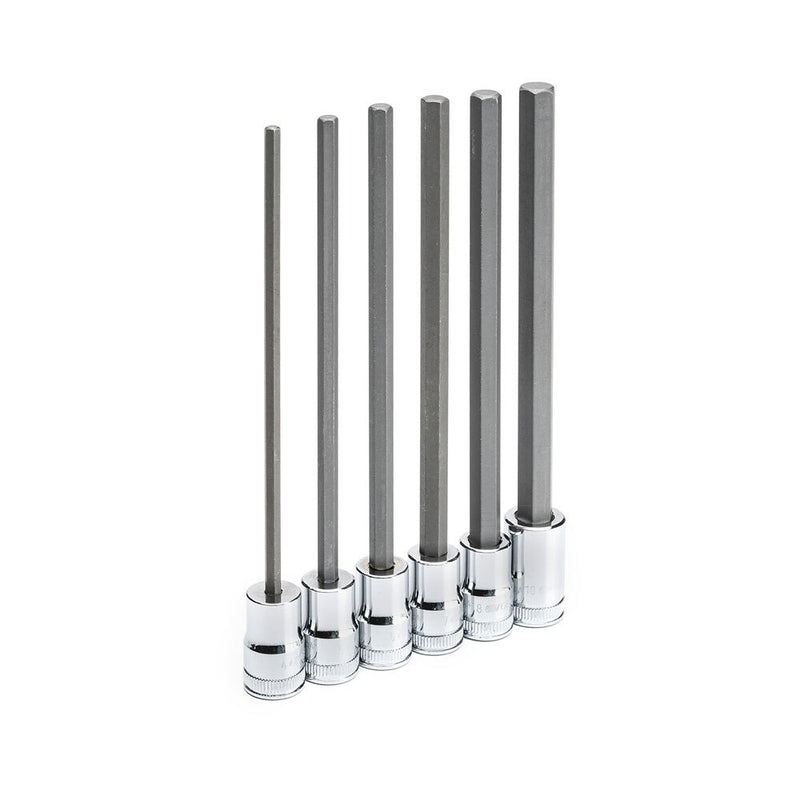 GearWrench 82554 6 Pc. 3/8" Drive Long Length Hex Bit Metric Socket Set - 2