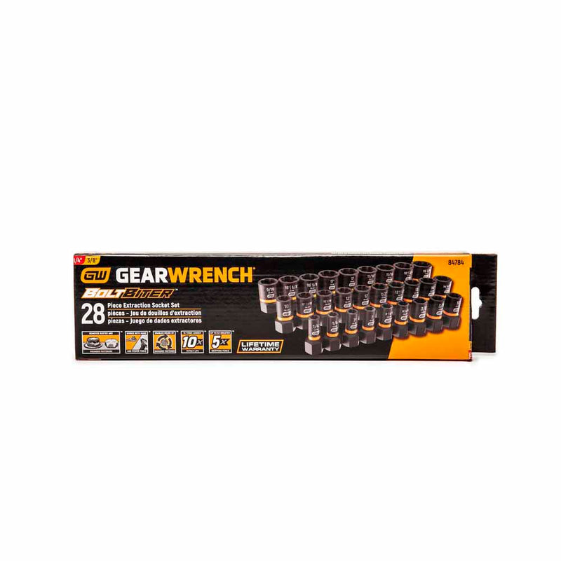 GearWrench 84784 28 Pc. 1/4" & 3/8" Drive Bolt Biter Impact Extraction Socket Set - 4