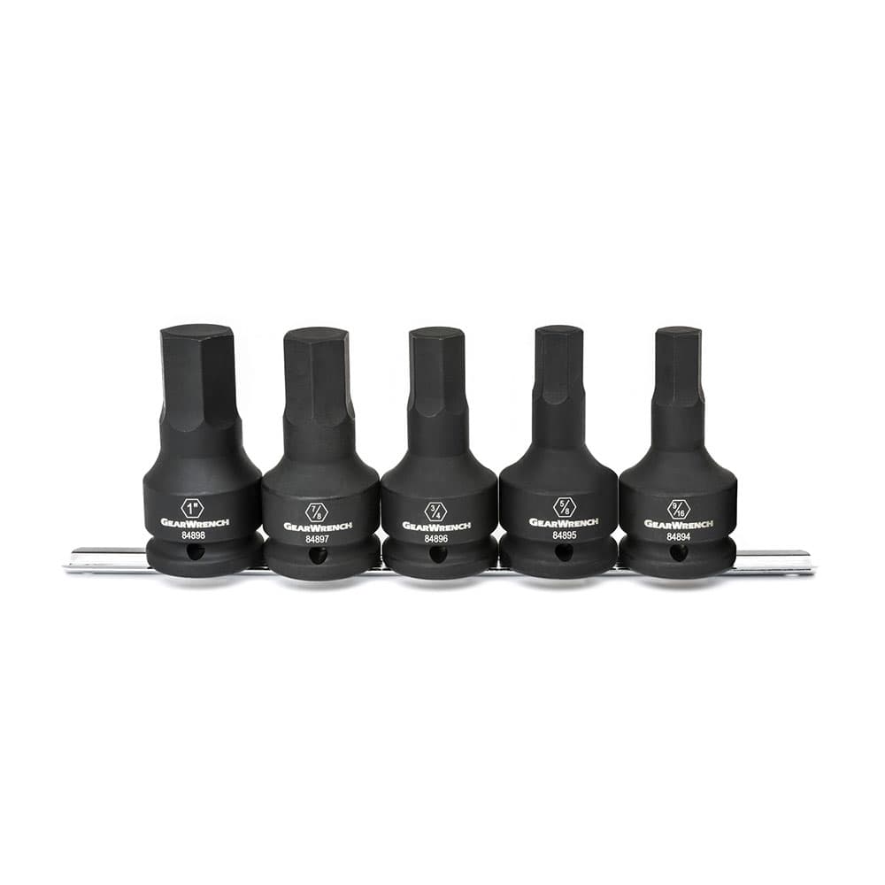 GearWrench 84899-06 5 Pc. 3/4" Drive Hex Bit Impact SAE Socket Set