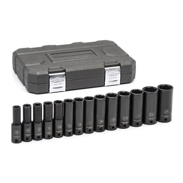 GearWrench 84955N 14 Pc. 1/2" Drive 6 Point Deep Impact Metric Socket Set