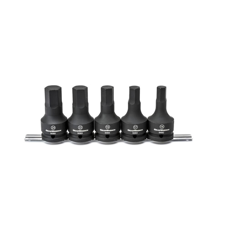 GearWrench 84968 5 Pc. 3/4" Drive Hex Bit Impact Metric Socket Set