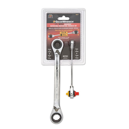 GearWrench 85227 2 Pc. 72-Tooth 12 Point QuadBox Reversible Ratcheting