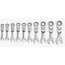 GearWrench 9550 10 Pc. 72-Tooth 12 Point Stubby Flex Head Ratcheting Combination Metric Wrench Set