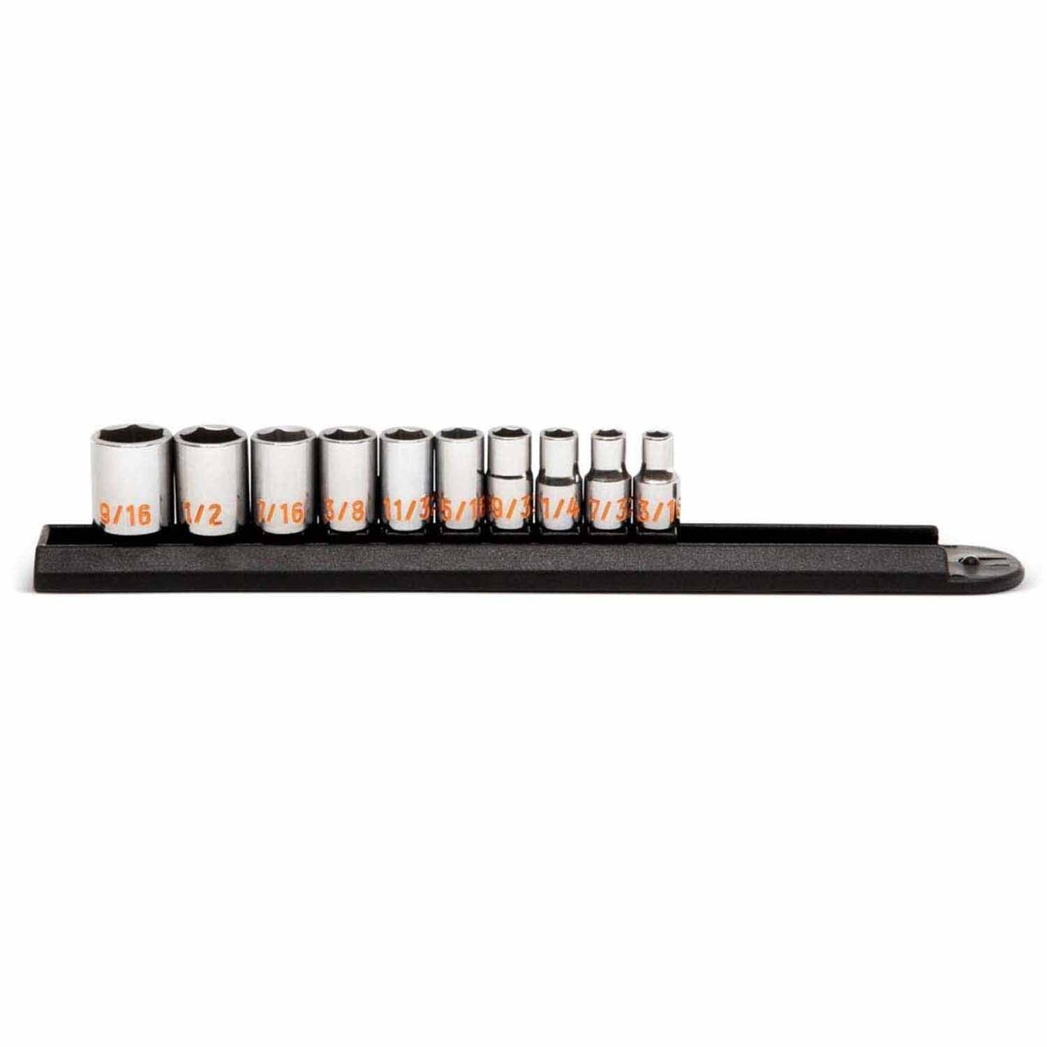GearWrench 80303H 10 Piece 1/4" Drive 6 Point SAE Hi-Viz Socket Set