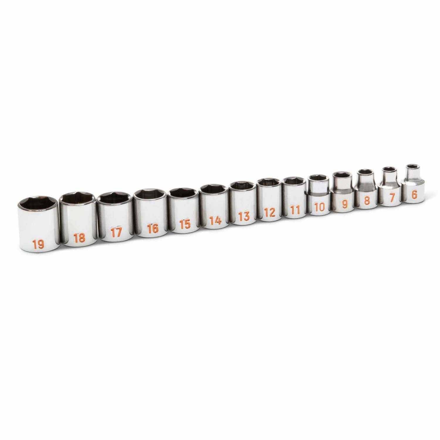 GearWrench 80552H 14 Piece 3/8" Drive 6 Point Metric Hi-Viz Socket Set - 3