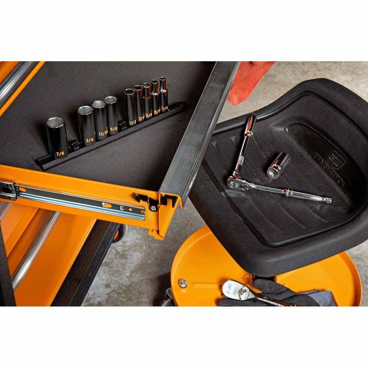 GearWrench 80555H 11 Piece 3/8" Drive 6 Point SAE Hi-Viz Deep Socket Set - 7