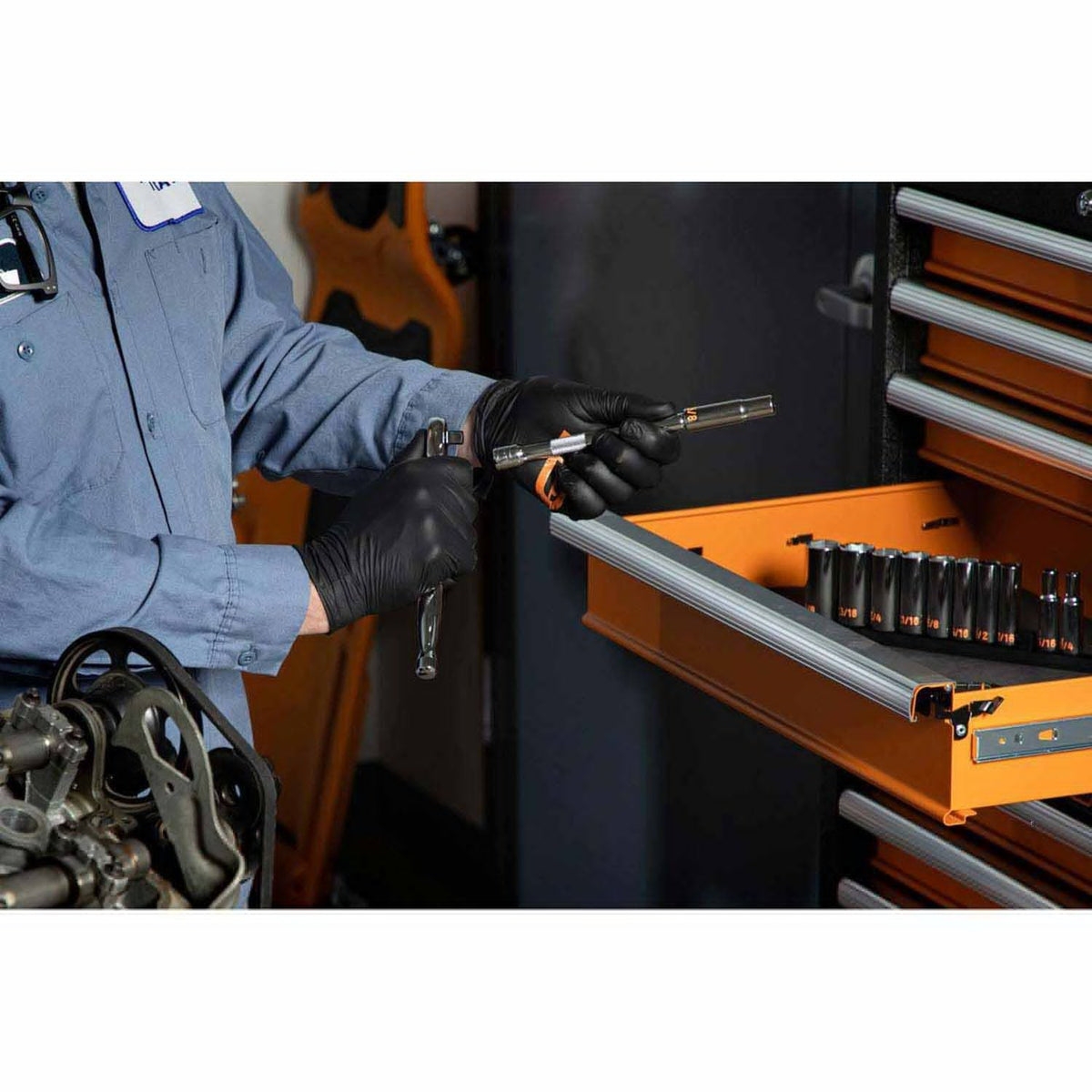 GearWrench 80555H 11 Piece 3/8" Drive 6 Point SAE Hi-Viz Deep Socket Set - 8