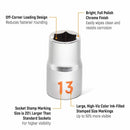 GearWrench 80702H 13 Piece 1/2" Drive 6 Point Metric Hi-Viz Socket Set - 2