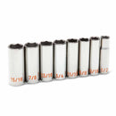 GearWrench 80705H 8 Piece 1/2" Drive 6 Point SAE Hi-Viz Deep Socket Set - 3