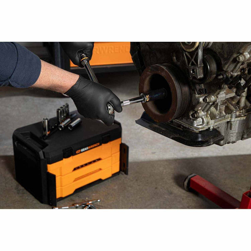 GearWrench 80705H 8 Piece 1/2" Drive 6 Point SAE Hi-Viz Deep Socket Set - 8