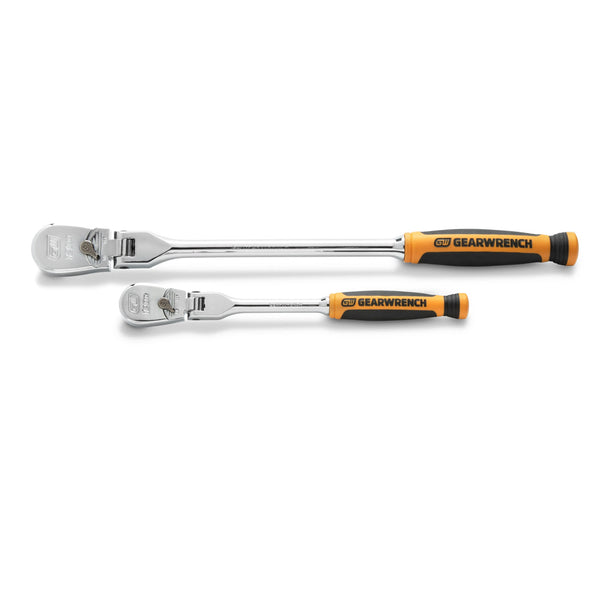 GearWrench 81204P 2 Pc. 1/4" and 3/8" Drive 120XP Dual Material Flex Head Teardrop Ratchet Set