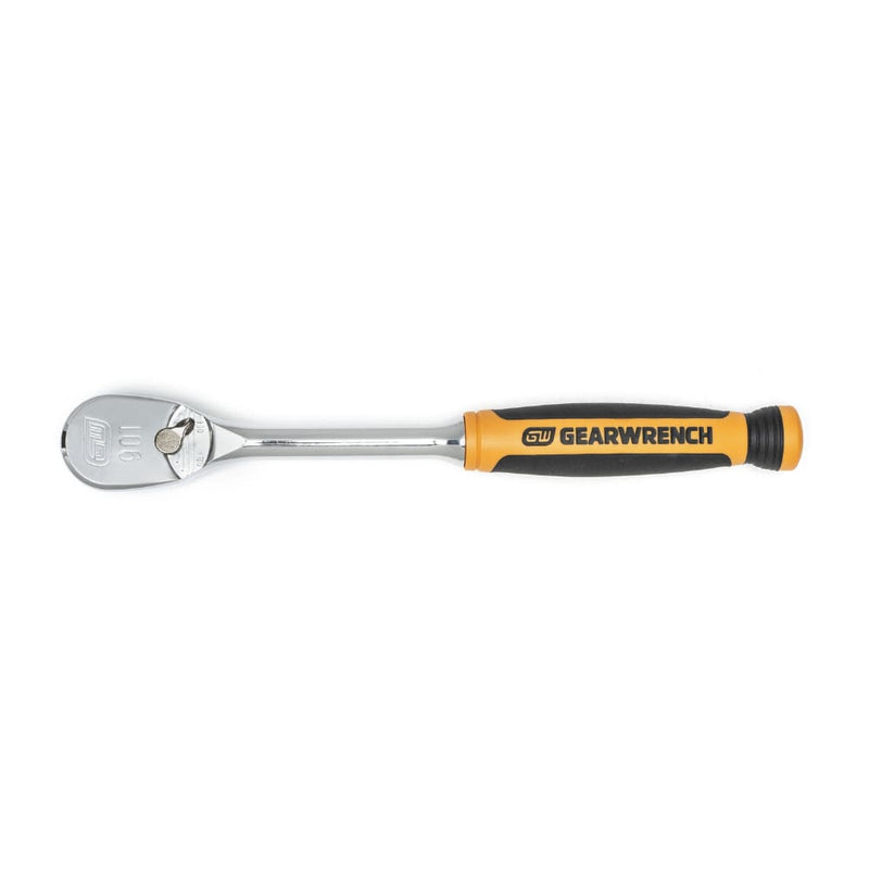 GearWrench 81208T 3/8" Drive 90-Tooth Dual Material Teardrop Ratchet 9"