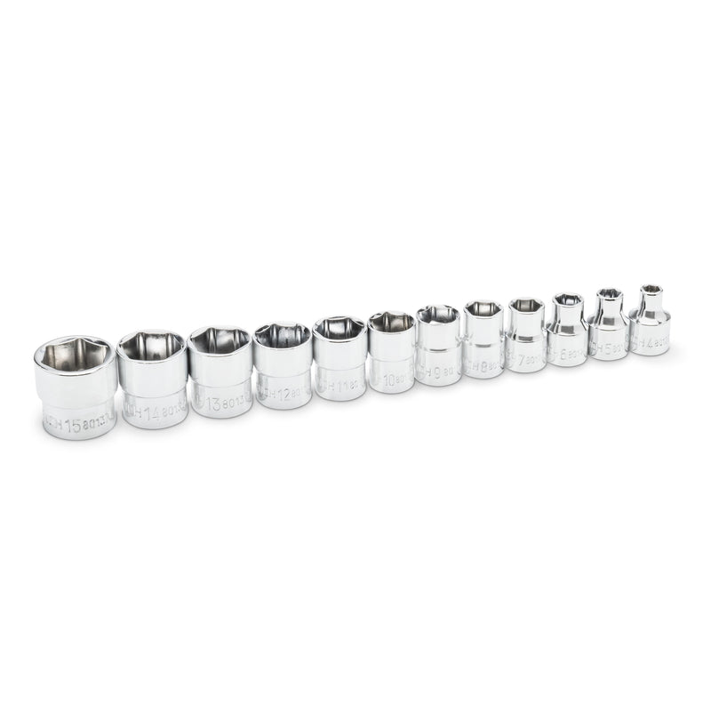 GearWrench 81394 12 Piece 1/4" Drive 6 Point Stubby Socket Set Metric - 2