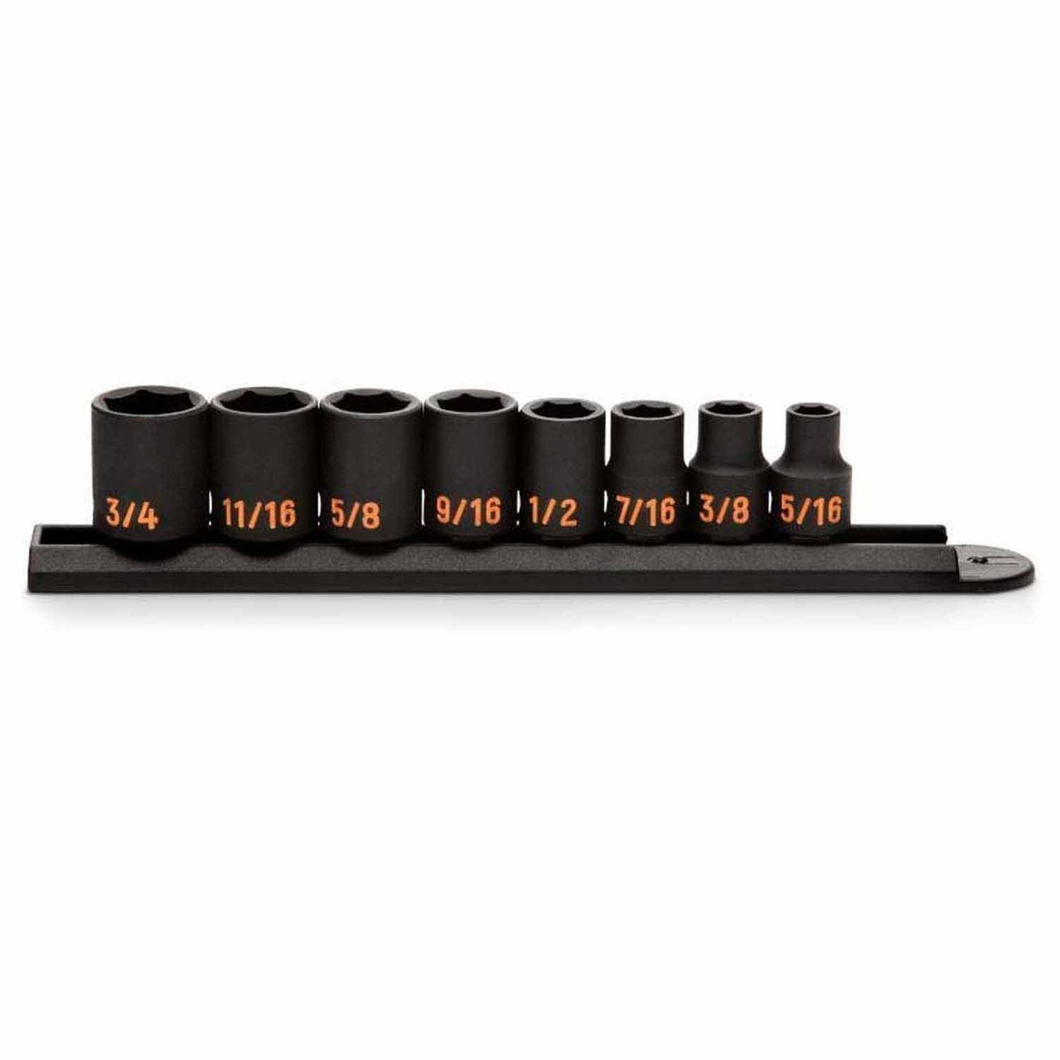 GearWrench 84910H 8 Piece 3/8" Drive 6 Point SAE Hi-Viz Impact Socket Set