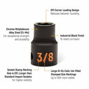 GearWrench 84910H 8 Piece 3/8" Drive 6 Point SAE Hi-Viz Impact Socket Set - 2