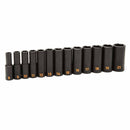 GearWrench 84914H 13 Piece 3/8" Drive 6 Point Metric Hi-Viz Deep Impact Socket Set - 3